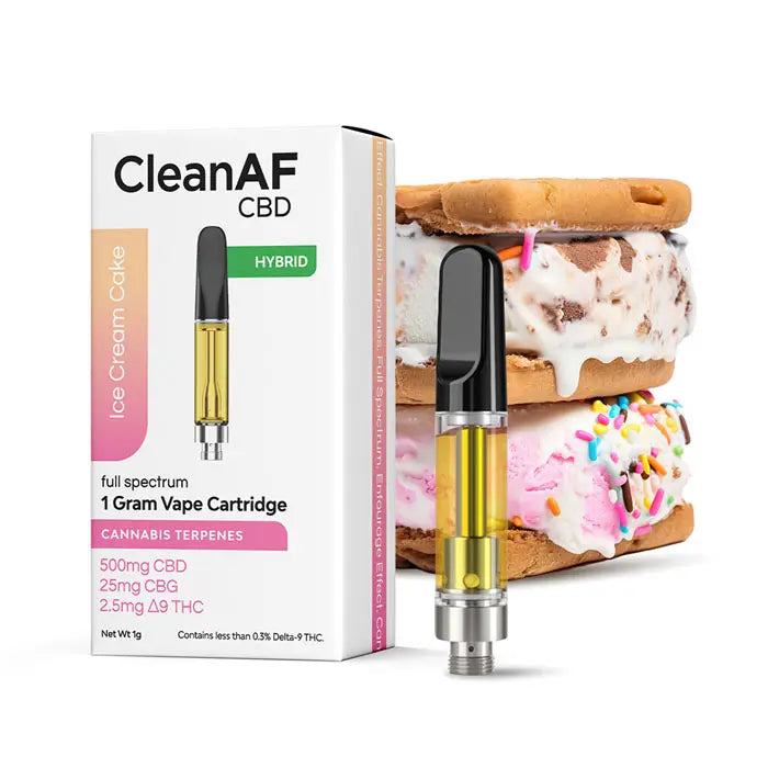 Ice Cream Cake THC Vape Cart - Hybrid Full Spectrum CleanAF CBD Ice Cream Cake THC Vape Cart - Hybrid Full Spectrum CleanAF CBD