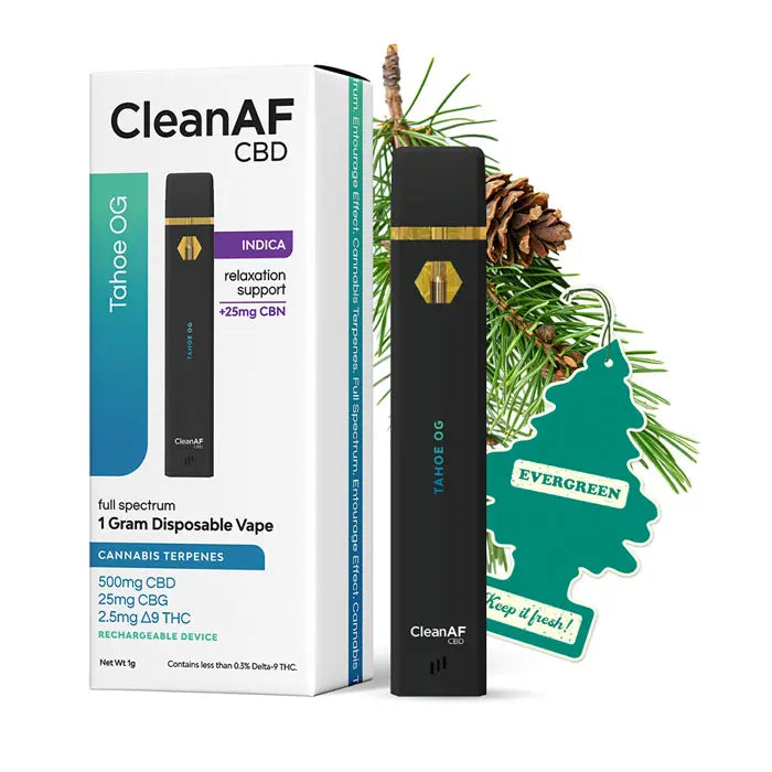 Tahoe OG THC Vape Pen - Indica Full Spectrum Vape Pen CleanAF CBD Tahoe OG THC Vape Pen - Indica Full Spectrum Vape Pen CleanAF CBD