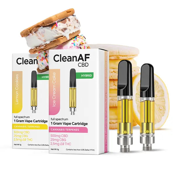 Hybrid Carts - 2 Pack of Hybrid THC Carts - Full Spectrum CleanAF CBD Hybrid Carts - 2 Pack of Hybrid THC Carts - Full Spectrum CleanAF CBD