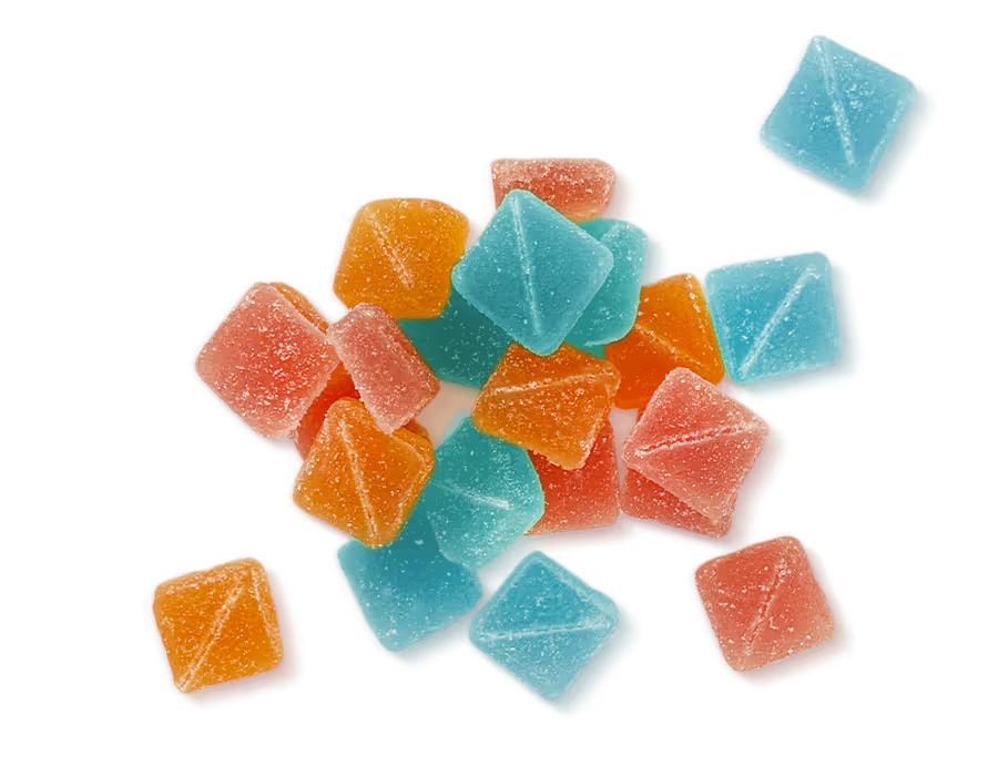 CBD gummies of different colors and flavors