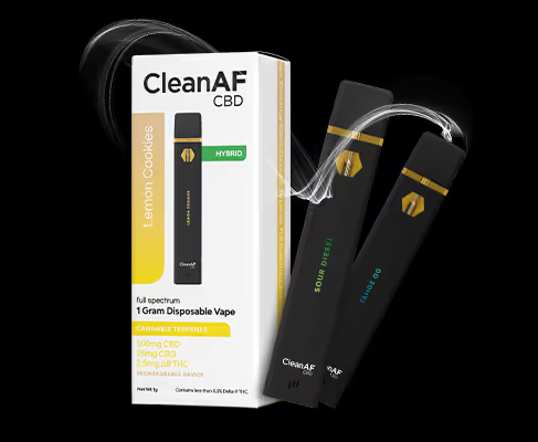 THC vape pen and box from CleanAF CBD