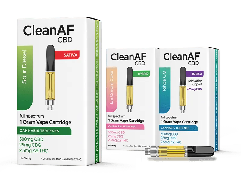 THC vape cartridge boxes by CleanAF