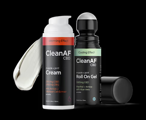 CBD topical cream and roll on bottles