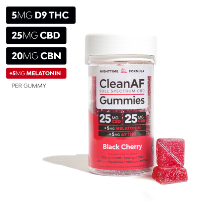 Deep Sleep Gummies with THC + CBD + CBN + Melatonin - Black Cherry