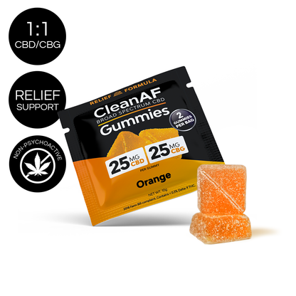 CBG + CBD Relief Gummies - Orange