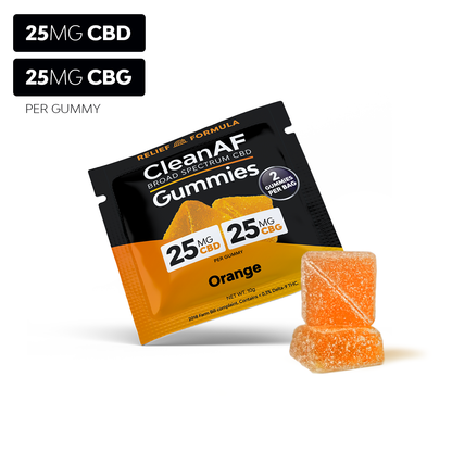 CBG + CBD Relief Gummies - Orange