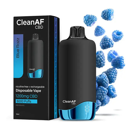 Blue Razz CBD Vape Pen - No Nicotine & No THC CleanAF CBD Blue Razz CBD Vape Pen - No Nicotine & No THC CleanAF CBD