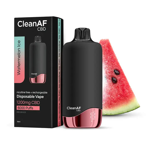 Watermelon Ice CBD Vape Pen - Nicotine Free & Zero THC CleanAF CBD Watermelon Ice CBD Vape Pen - Nicotine Free & Zero THC CleanAF CBD