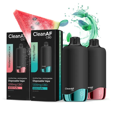 CBD Vape Pen - 2pc Icy Flavor Pack - Zero Nicotine CleanAF CBD CBD Vape Pen - 2pc Icy Flavor Pack - Zero Nicotine CleanAF CBD