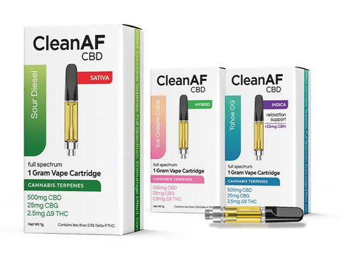 THC Vape Cartridges - Full Spectrum CBD + THC Vape Carts CleanAF CBD THC Vape Cartridges - Full Spectrum CBD + THC Vape Carts CleanAF CBD