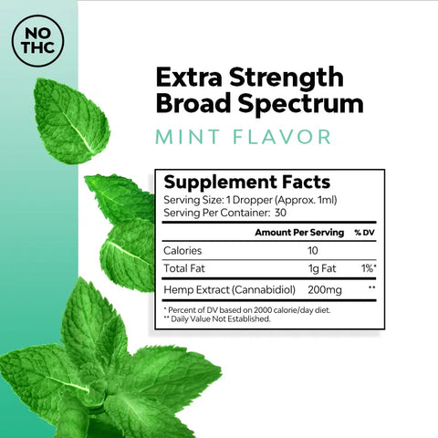 CBD mint flavored tincture extra strength